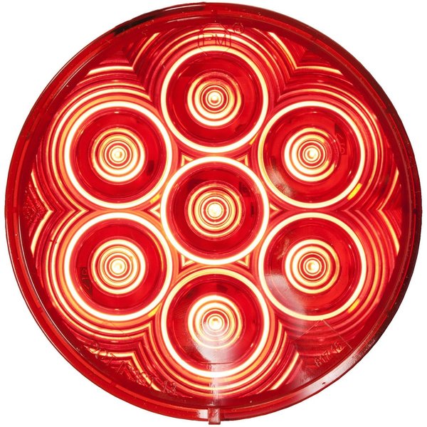 Peterson Manufacturing Stop Turn Tail Light LED Bulb Round Red Lens 4 Diameter With Grommet And 431491 Plug V826KR-7